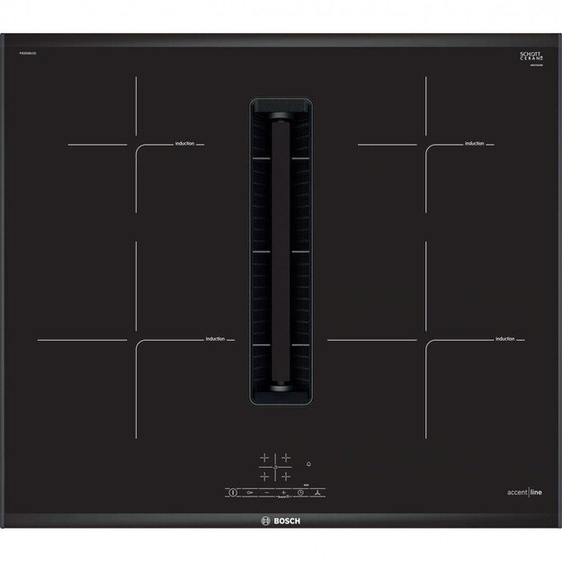 Įmontuojama indukcinė kaitlentė su integruotu gartraukiu Bosch PIE695B15E