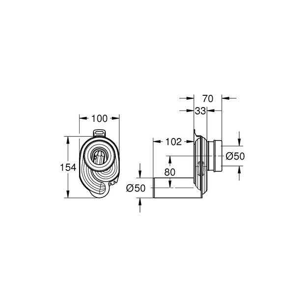 Horizontalus pisuaro sifonas Grohe 39732000