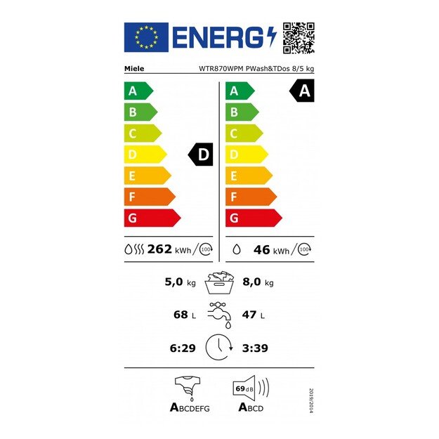 Skalbimo mašina Miele WTR 870 WPM