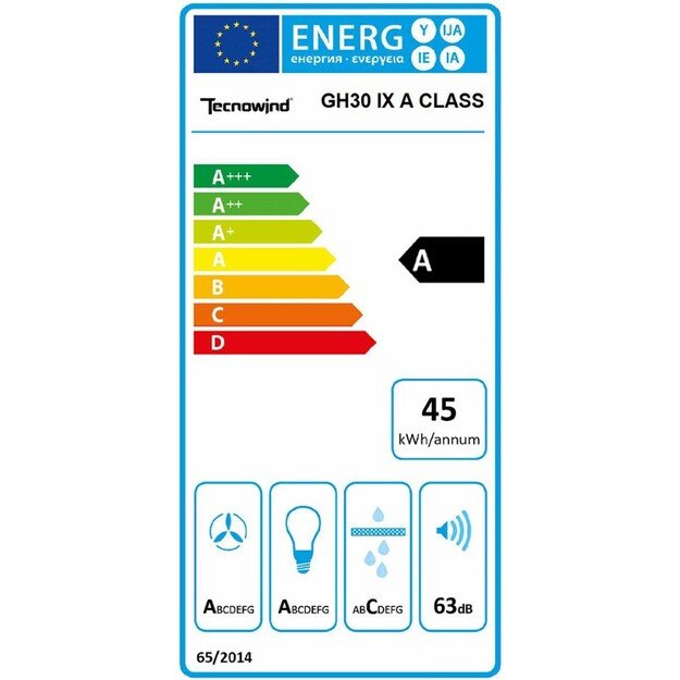 Įmontuojamas gartraukis Allenzi Tecnowind GH30 IX A CLASS, nerūdijančio plieno spalvos