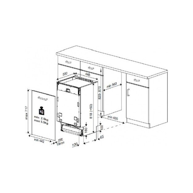 Įmontuojama indaplovė Beko DIS35023