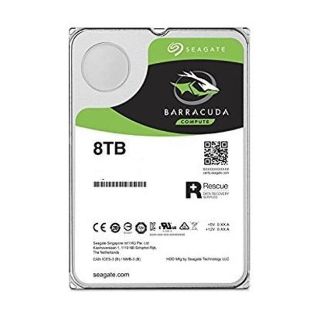 HDD|SEAGATE|Barracuda|8TB|SATA 3.0|256 MB|5400 rpm|Discs/Heads 4/8|3,5 |ST8000DM004