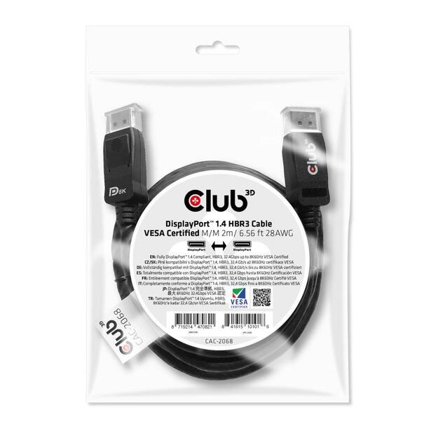 CABLE DP TO DP 2M/M/M CAC-2068 CLUB3D