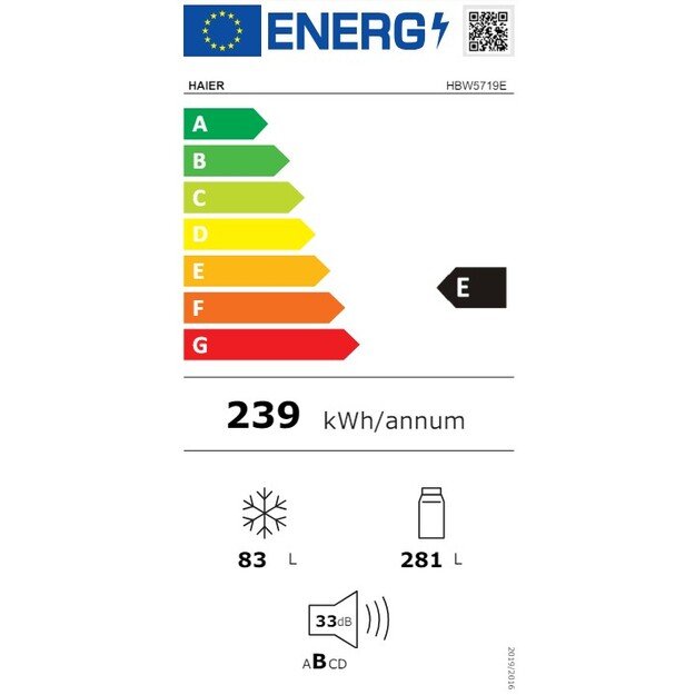 Šaldytuvas HAIER HBW5719E