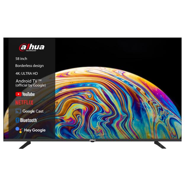 TV Set|DAHUA|58 |4K/Smart|3840x2160|Wireless LAN|Bluetooth|Android TV|Black|DHI-LTV58-SD400