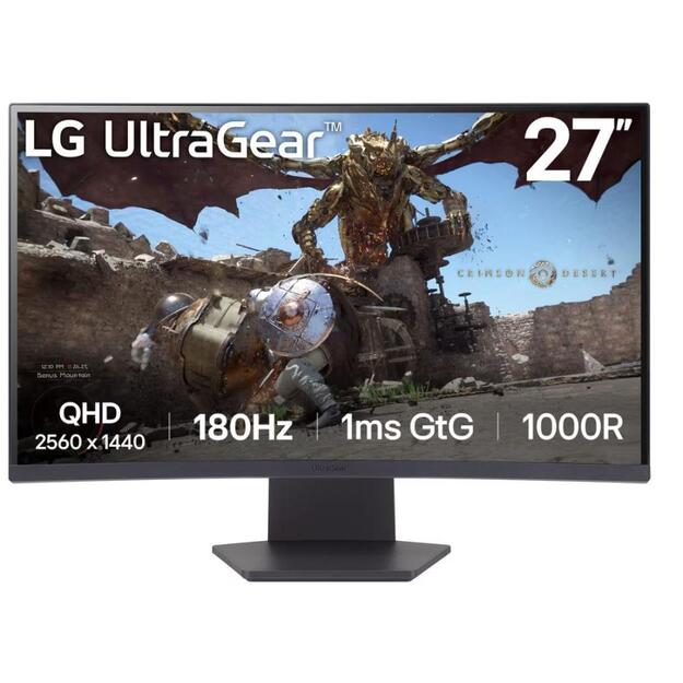 LCD Monitor|LG|27GS60QC-B|27 |Gaming/Curved|Panel VA|2560x1440|16:9|180 Hz|Matte|1 ms|Tilt|Colour Black|27GS60QC-B