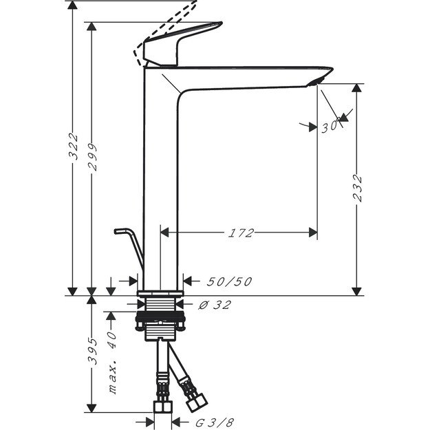 Praustuvo maišytuvas Hansgrohe Logis 240, 71257000, chromas