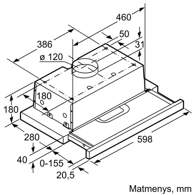 Įmontuojamas gartraukis Bosch DFT63AC50