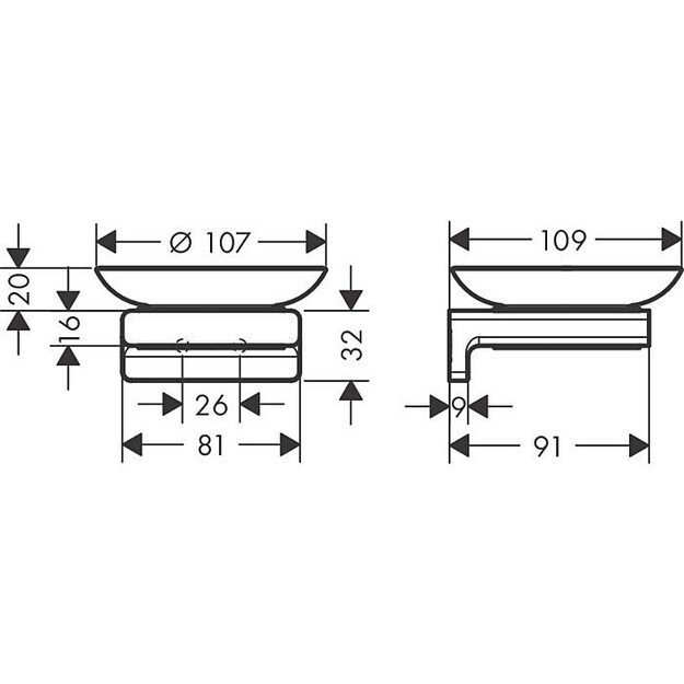 Muilinė Hansgrohe AddStoris 41746670, juoda matinė