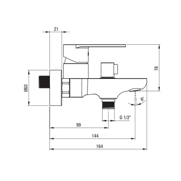 Vonios maišytuvas Deante Alpinia, BGA_010M, chromo 2