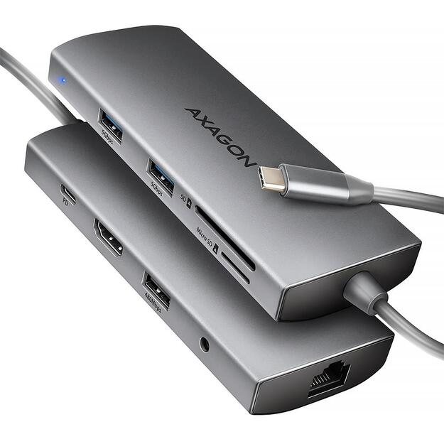 I/O HUB USB-C 9IN1 5GBPS/0.2M HMC-8HLSA AXAGON