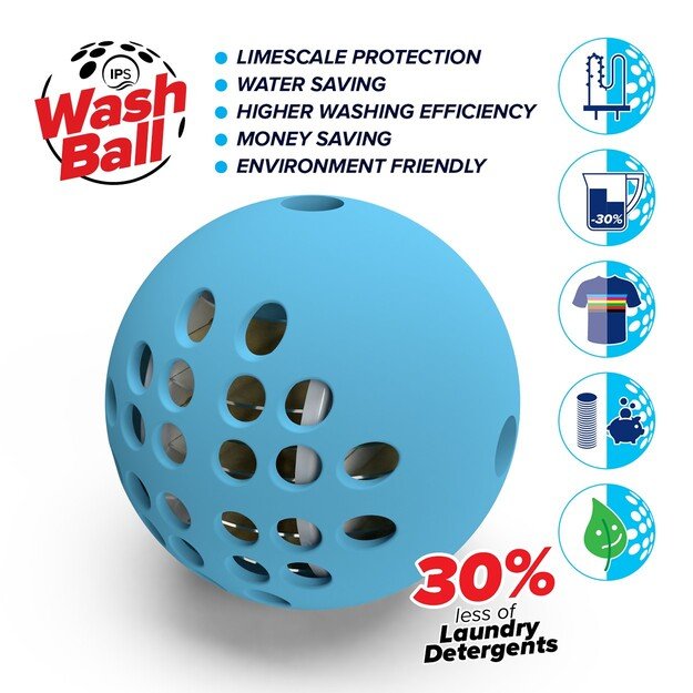 Plovimo kamuolys (indaplovių ir skalbimo mašinų apsauga nuo kalkių apnašų) Quadron SWB 3