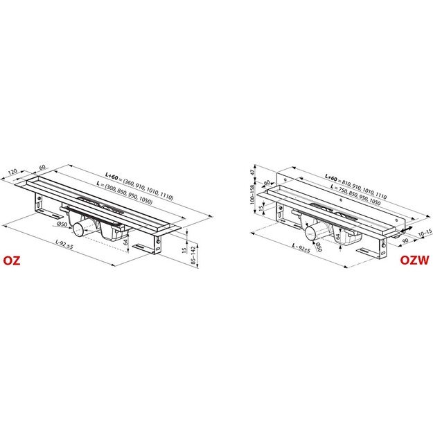 Nutekamasis dušo latakas Ravak  750,X01626 1