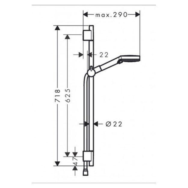 Dušo komplektas Hansgrohe Vernis Blend 26422670, juodas matinis 1
