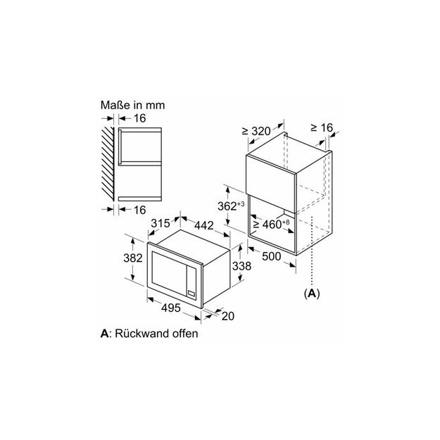 Įmontuojama mikrobangų krosnelė Siemens BF523LMB3 3
