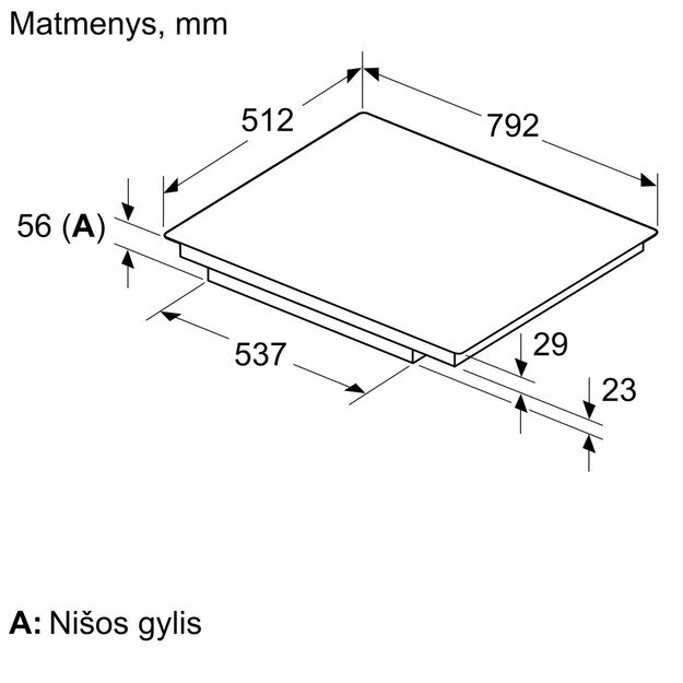 Įmontuojama indukcinė kaitlentė Neff T68PYY4C0 (papildomai reikia valdymo mygtuko) 2