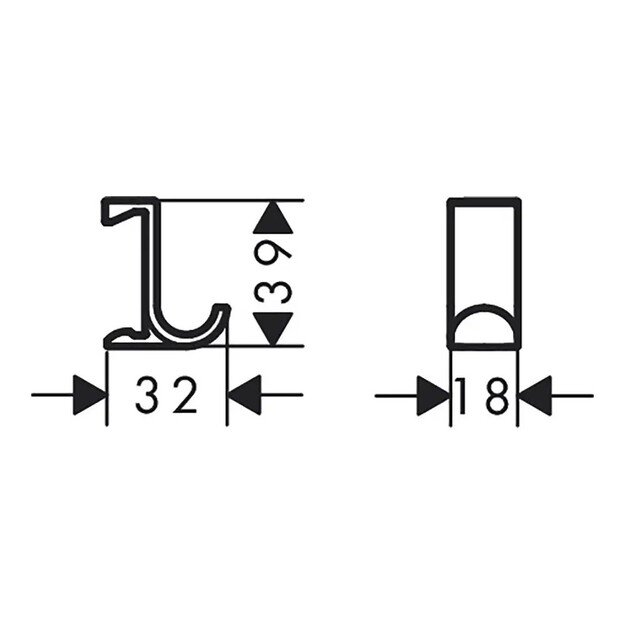 Rankšluosčio kabliukas Hansgrohe WallStoris, 27914670, juoda matinė, 2vnt 1