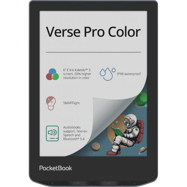 E-Reader|POCKETBOOK|Verse Pro Color|6 |1072x1448|1xUSB-C|Wireless LAN|Bluetooth|Dark Blue|PB634K3-1-WW