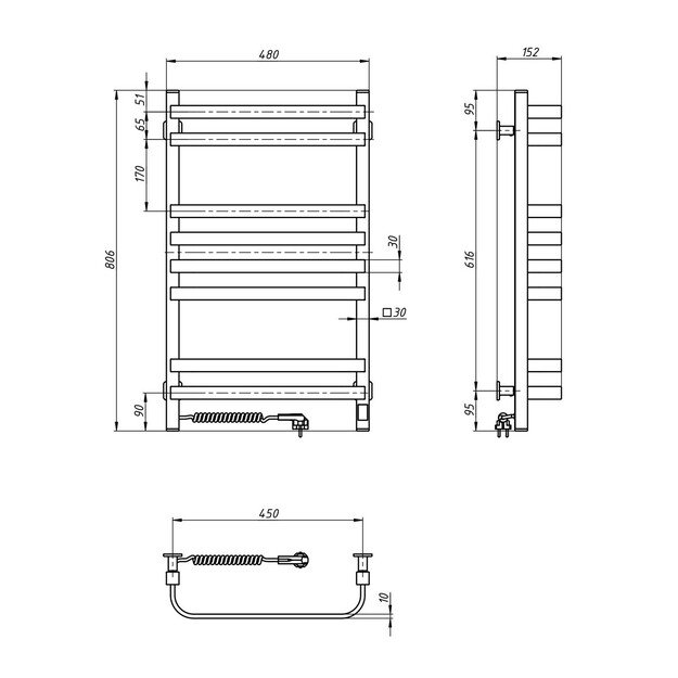 El.rank&scaron;luosčių džiovintuvas Navin Stugna 480*800 Sensor kairė juodas 12-249153-4880 4