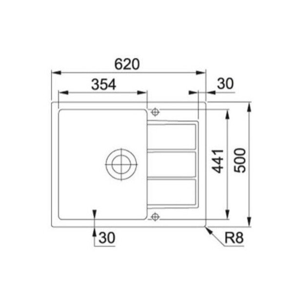 Plautuvė S2D 611-62 Arktis weiss 143.0616.341 1