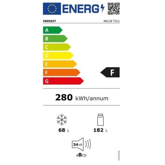 Įmontuojamas šaldytuvas Indesit INC18 T311 2