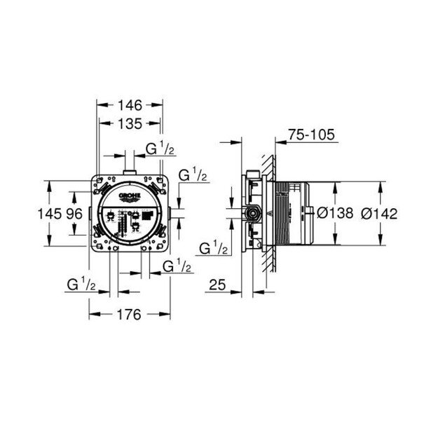 Potinkinė maišytuvo universali dalis SmartBox 1/2  35604000 2