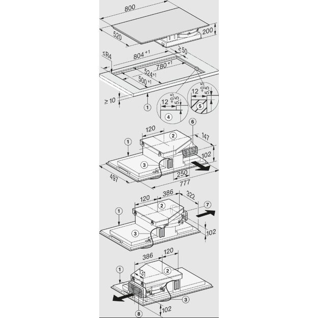 Indukcinė kaitlentė su integruotu gartraukiu Miele KMDA 7476 FL 1