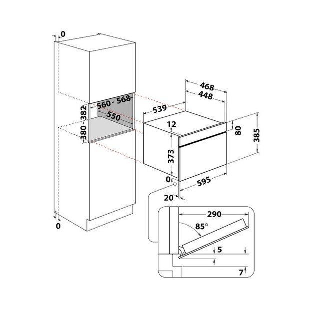 Įmontuojama mikrobangų krosnelė Whirlpool WMD44MX 1
