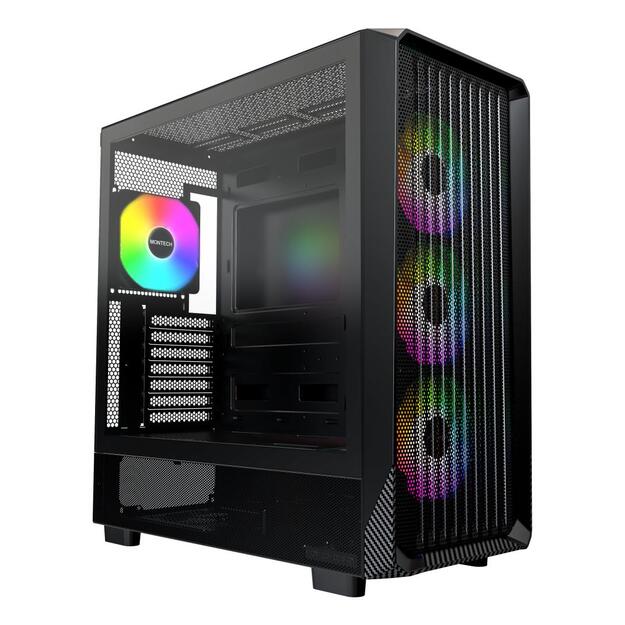 Case|MONTECH|X5|MidiTower|Case product features Transparent panel|Not included|Colour Black|X5(B)
