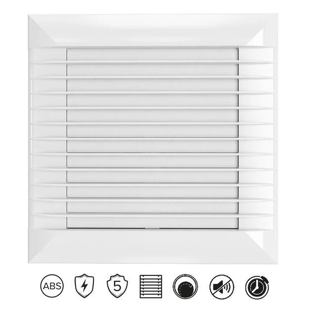 Vonios kambario ventiliatorius Vlano FLAP 100 T (su laikmačiu) 100 mm 2