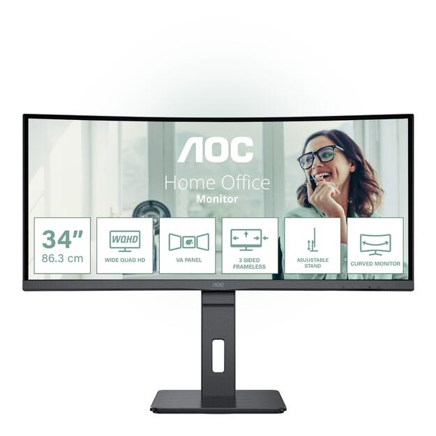 LCD Monitor|AOC|34  |3440 x 1440 pixels|UltraWide Quad HD|Native aspect ratio 21:9|LED|Curved|CU34P3CV