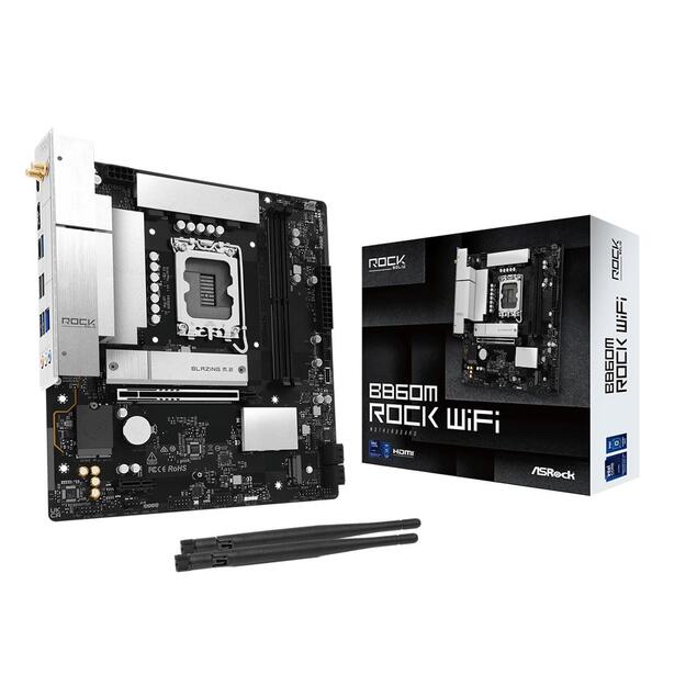 Mainboard|ASROCK|Intel B860|LGA 1851 (Socket V1)|micro ATX|RAM DDR5-SDRAM|2xSlots|Wi-Fi Yes|Bluetooth Yes|1xNumber of M.2 (M) slots|B860MROCKWIFI