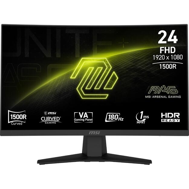 LCD Monitor|MSI|MAG 244C|23.6 |Gaming/Curved/Frameless|Matte|Panel VA|1920x1080|16:9|180Hz|1 ms|MAG244C