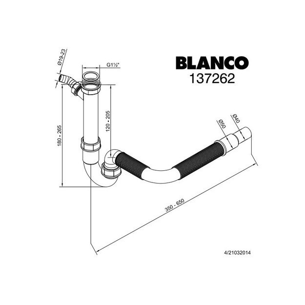 Plautuvės sifonas BLANCO 137262 1
