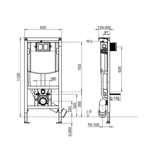 Pakabinamo WC komplektas Villeroy  amp Boch Architectura (4616CB01, 92243068) 1