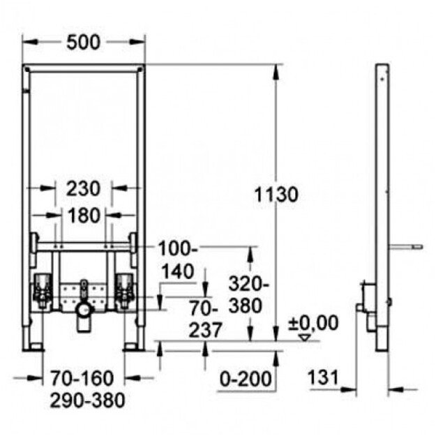 Rapid SL bidė rėmas 1,13m GROHE U7GRO-38553001