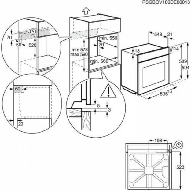 Įmontuojama orkaitė Electrolux EOE8P39WV