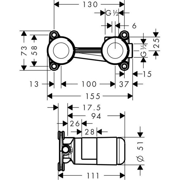 Potinkinė maišytuvo dalis Hansgrohe 13623180