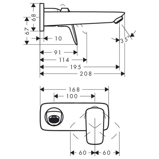 Potinkinis praustuvo maišytuvas Hansgrohe Logis 71220000