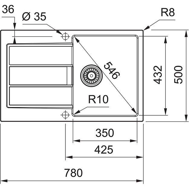 Plautuvė Franke S2D 611-78 + vent. Carbon (juoda) 143.0590.196