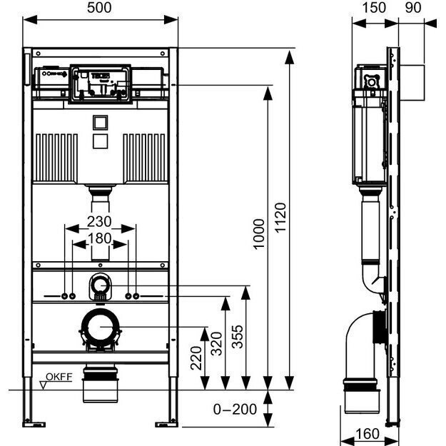 Potinkinis WC rėmas Tece 9300302