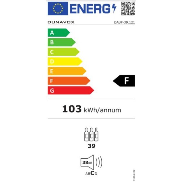 Įmontuojamas vyno šaldytuvas Dunavox DAUF-39.121DB