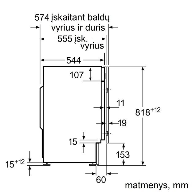 Įmontuojama skalbimo mašina Bosch WIW24342, 8 kg, balta