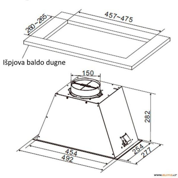 Įmontuojamas gartraukis CATA GT PLUS 45 BK/M