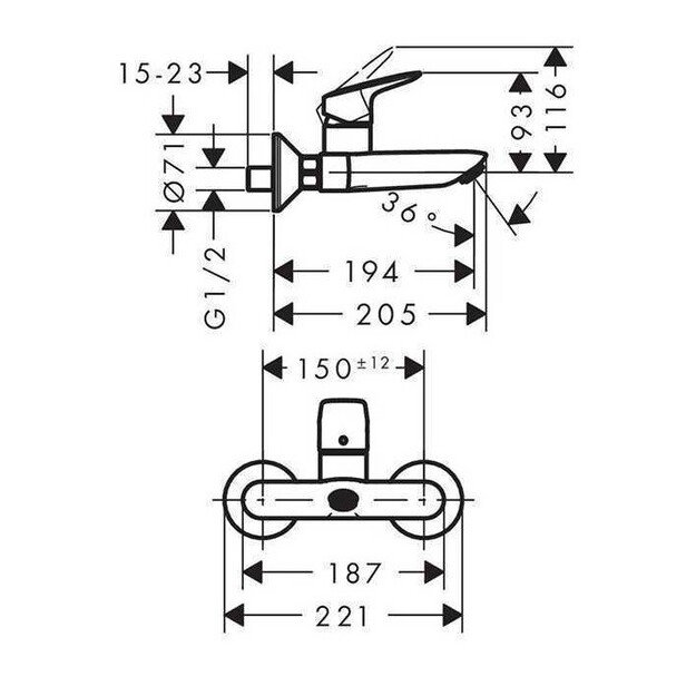 Praustuvo maišytuvas Hansgrohe Logis 71225000