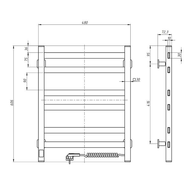 El.rankšluosčių džiovintuvas Navin Avangard 480*600 Sensor dešinė12-028053-4860