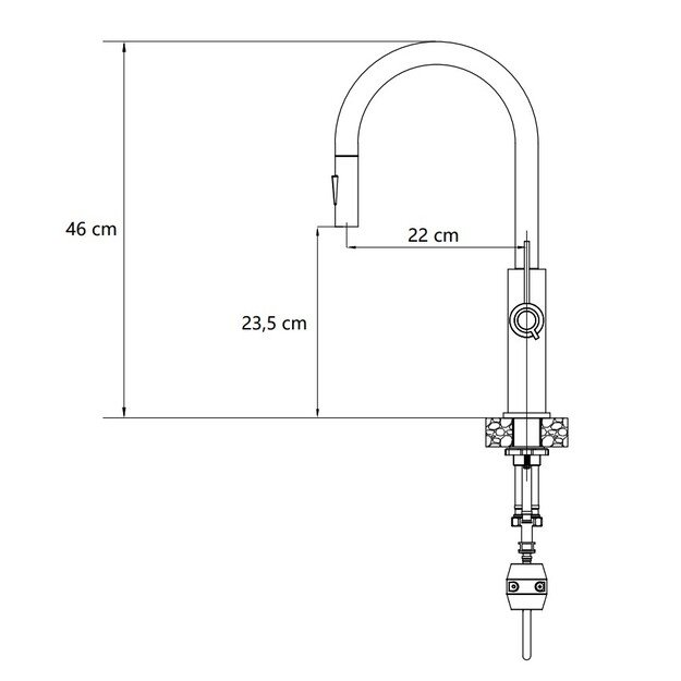 Virtuvinis maišytuvas su ištraukiama žarna Quadron JENNIFER Q LINE SLIM 3623510_WHMPVDC1, balta mati