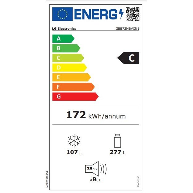 Šaldytuvas LG GBB72MBVCN1