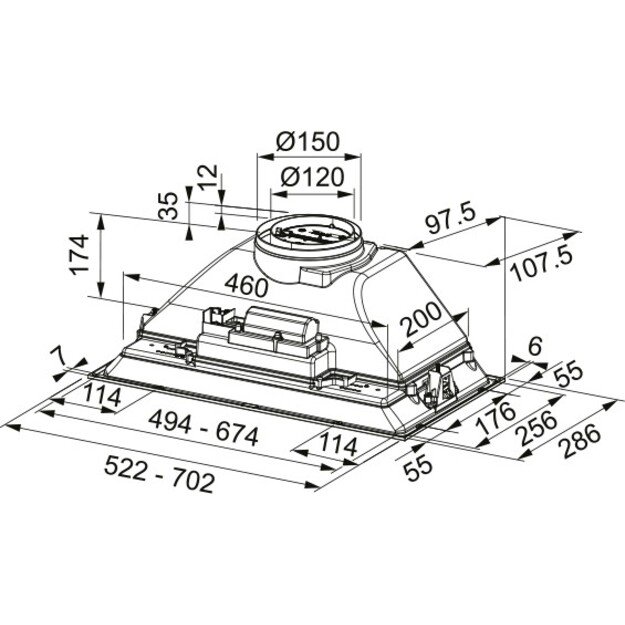 Įmontuojamas gartraukis FRANKE FBI 525 XS HCS, 305.0599.509