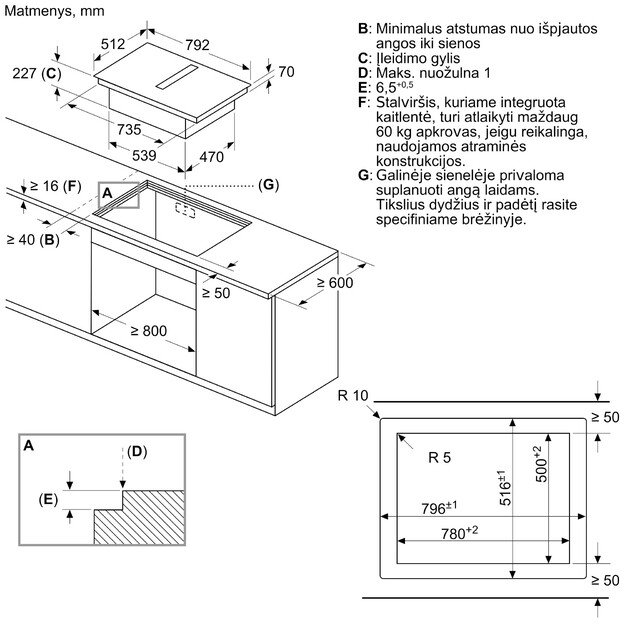 Indukcinė kaitlentė su integruota ventiliacijos sistema Neff T58PL6EX2